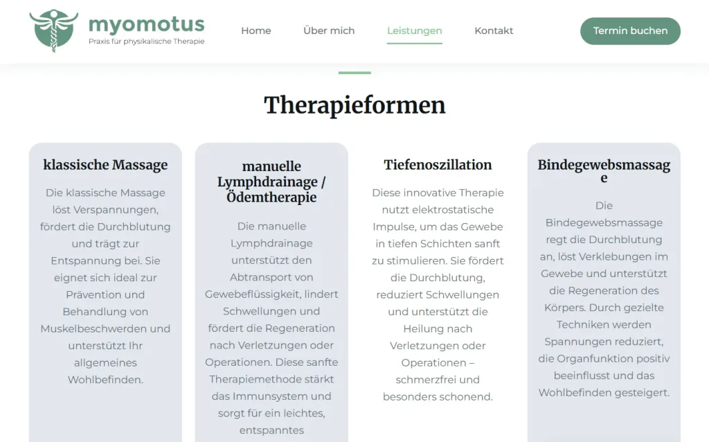 SEO-optimierte Website von Myomotus mit verbesserten Google-Rankings